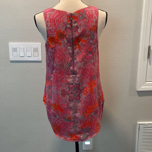 CAbi Jubilee Pink Paisley Tank Blouse Zipper Sleeveless Summer Lined Party S - Picture 9 of 11